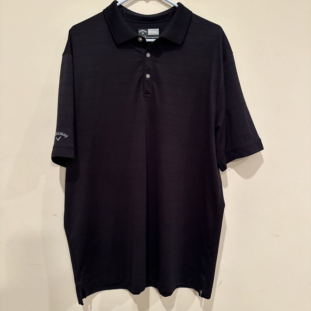 Callaway‎ Shirt Mens XL Black Opti Dri Polo Golf Casual Short Sleeve
